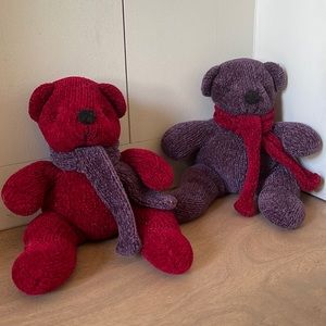 EUC Pair of Cozy Coordinated Small Pottery Barn Nicholas Bears